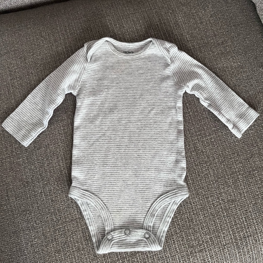 Carter’s Gray Striped Bodysuit